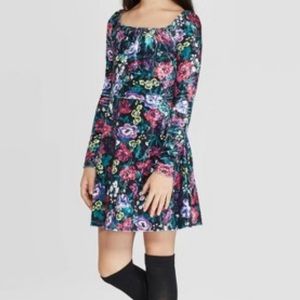 Art Class Girls Square Neck Velvet Dress NWOT